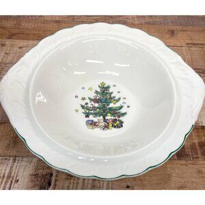 Nikko Happy Holidays 9" Serving Bowl With Christmas Tree Design